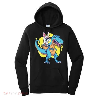 Unicorn Riding Trex Easter Women's Hoodie
