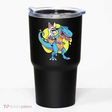 Unicorn Riding Trex Easter Tumbler