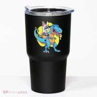 Unicorn Riding Trex Easter Tumbler thumb 0