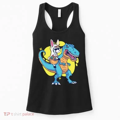 Unicorn Riding Trex Easter Women's Tank Top