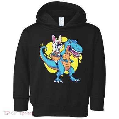 Unicorn Riding Trex Easter Toddler Hoodie