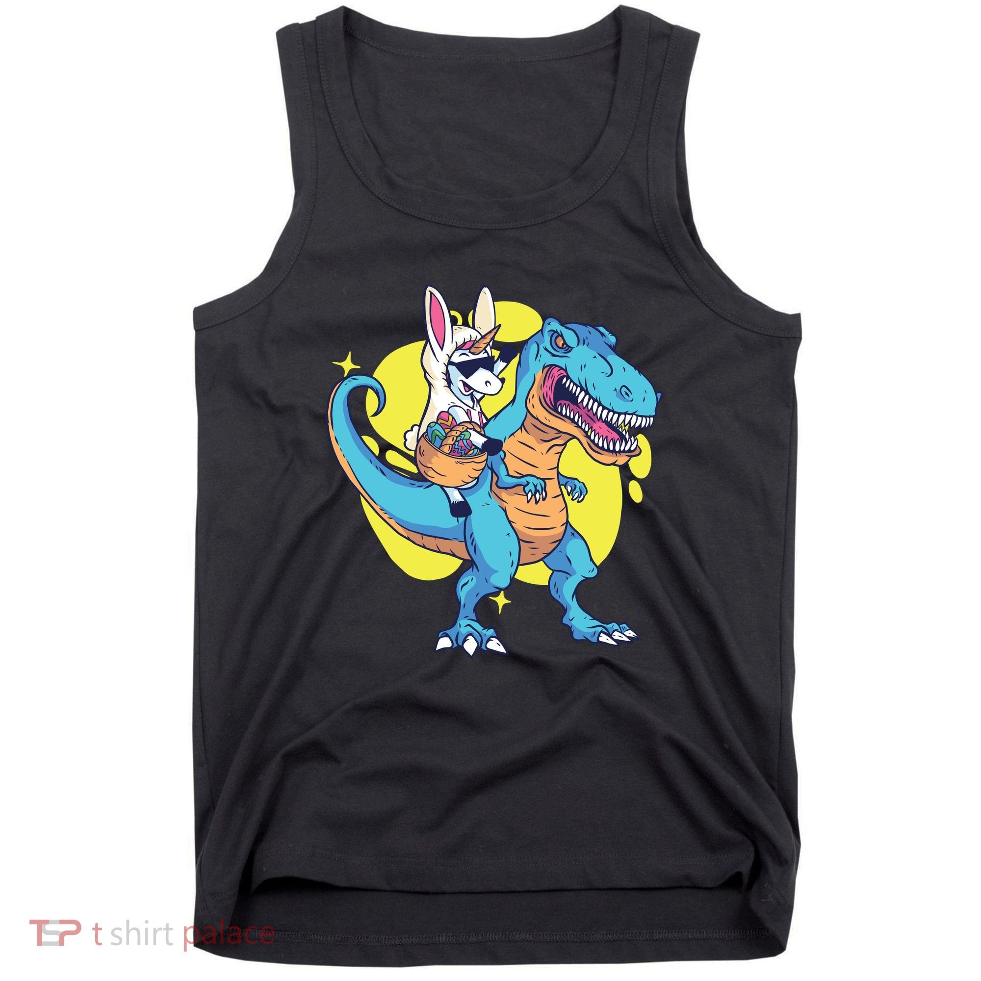 Unicorn Riding Trex Easter Tank Top