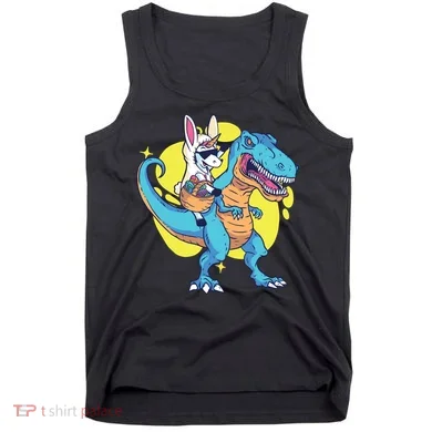 Unicorn Riding Trex Easter Tank Top