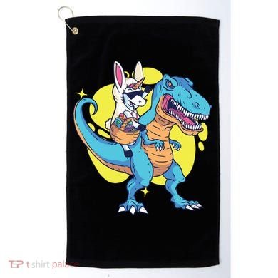 Unicorn Riding Trex Easter Golf Towel