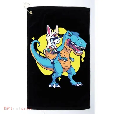 Unicorn Riding Trex Easter Golf Towel