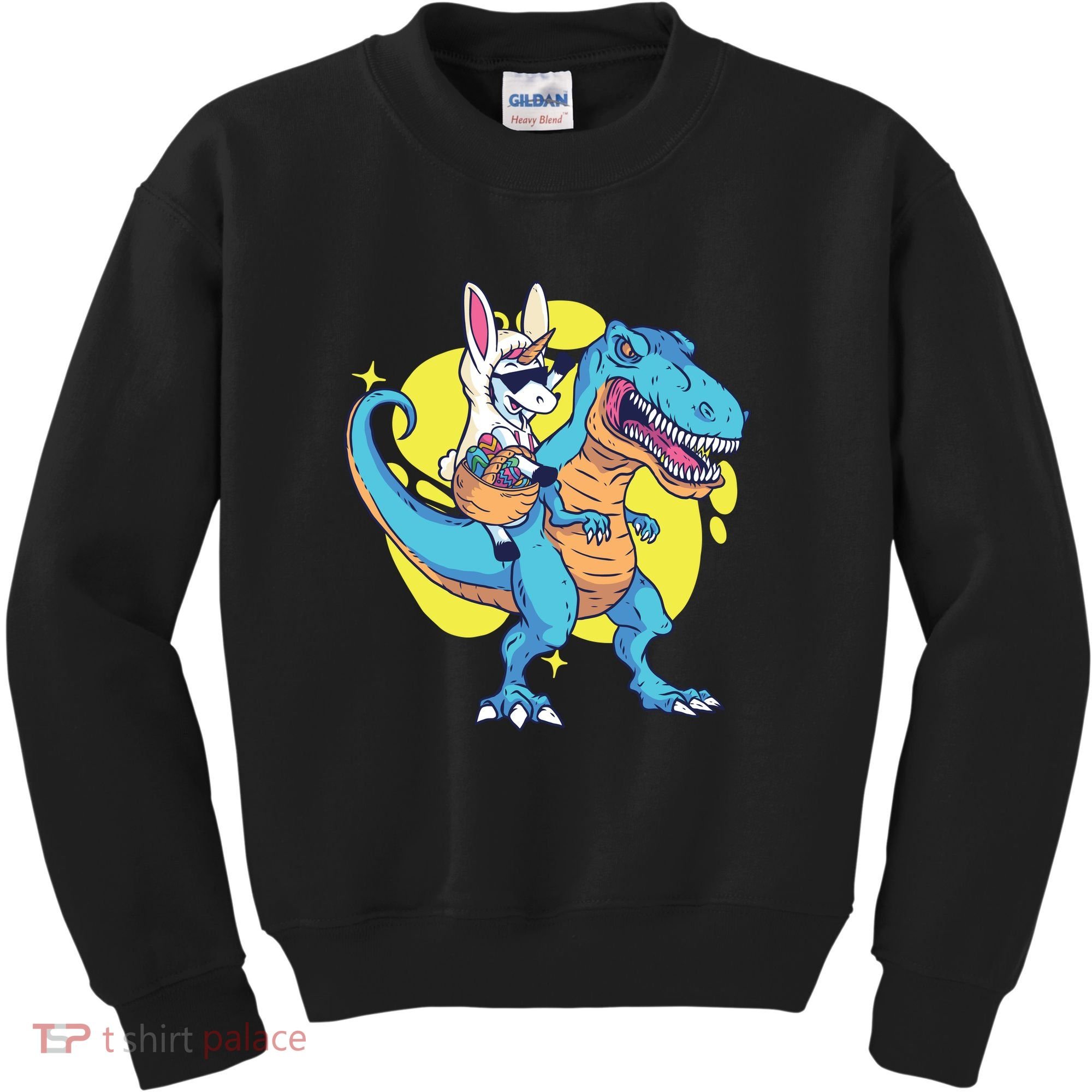 Unicorn Riding Trex Easter Kids Sweatshirt