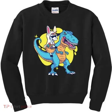 Unicorn Riding Trex Easter Kids Sweatshirt