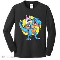Unicorn Riding Trex Easter Kids Long Sleeve Shirt thumb 0