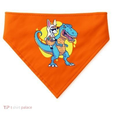 Unicorn Riding Trex Easter USA-Made Doggie Bandana