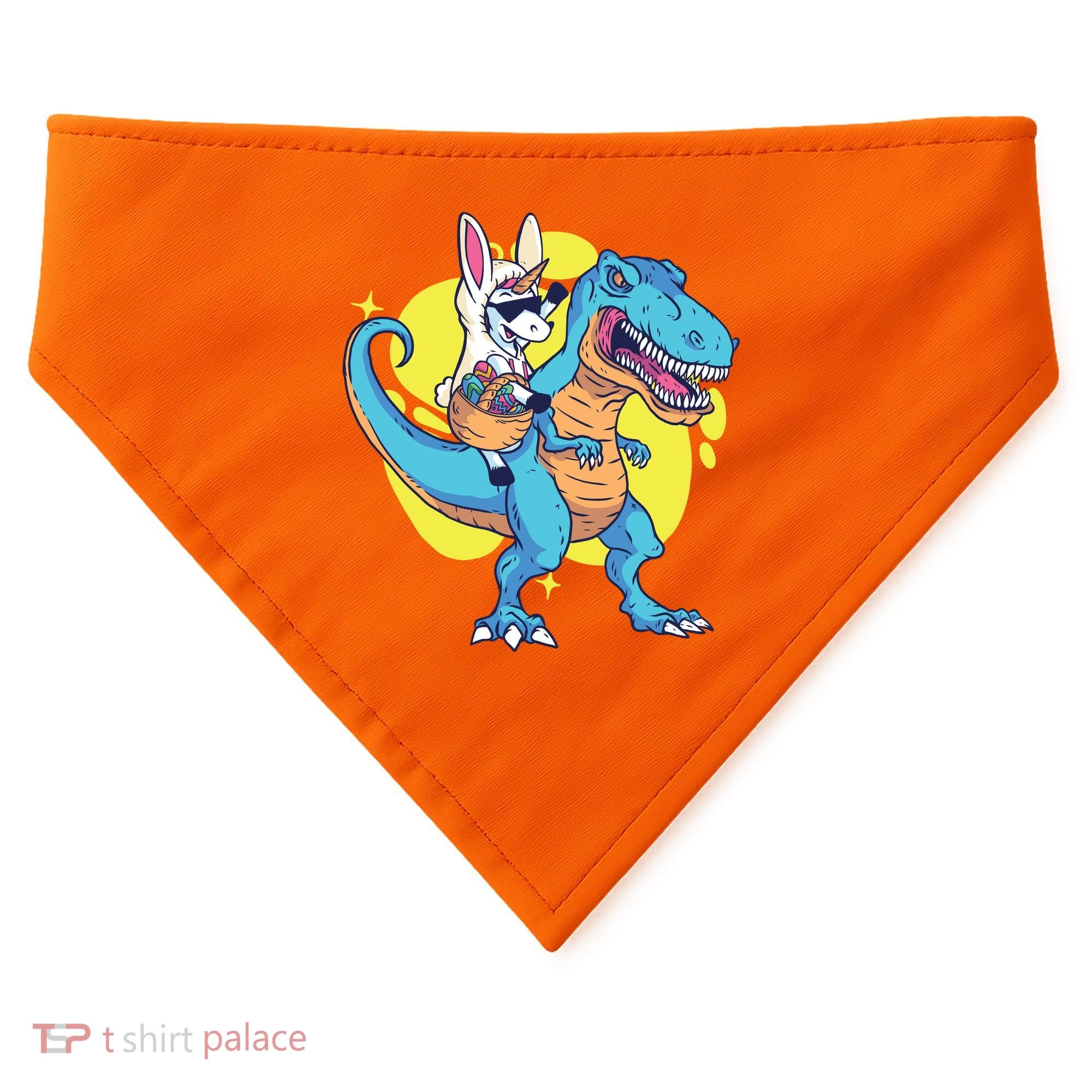 Unicorn Riding Trex Easter USA-Made Doggie Bandana