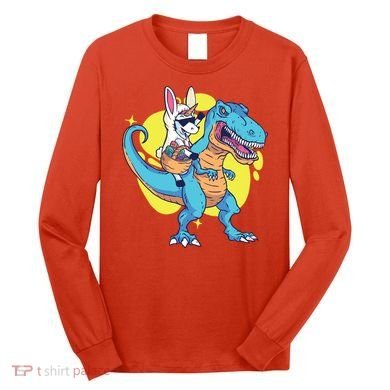 Unicorn Riding Trex Easter Long Sleeve Shirt