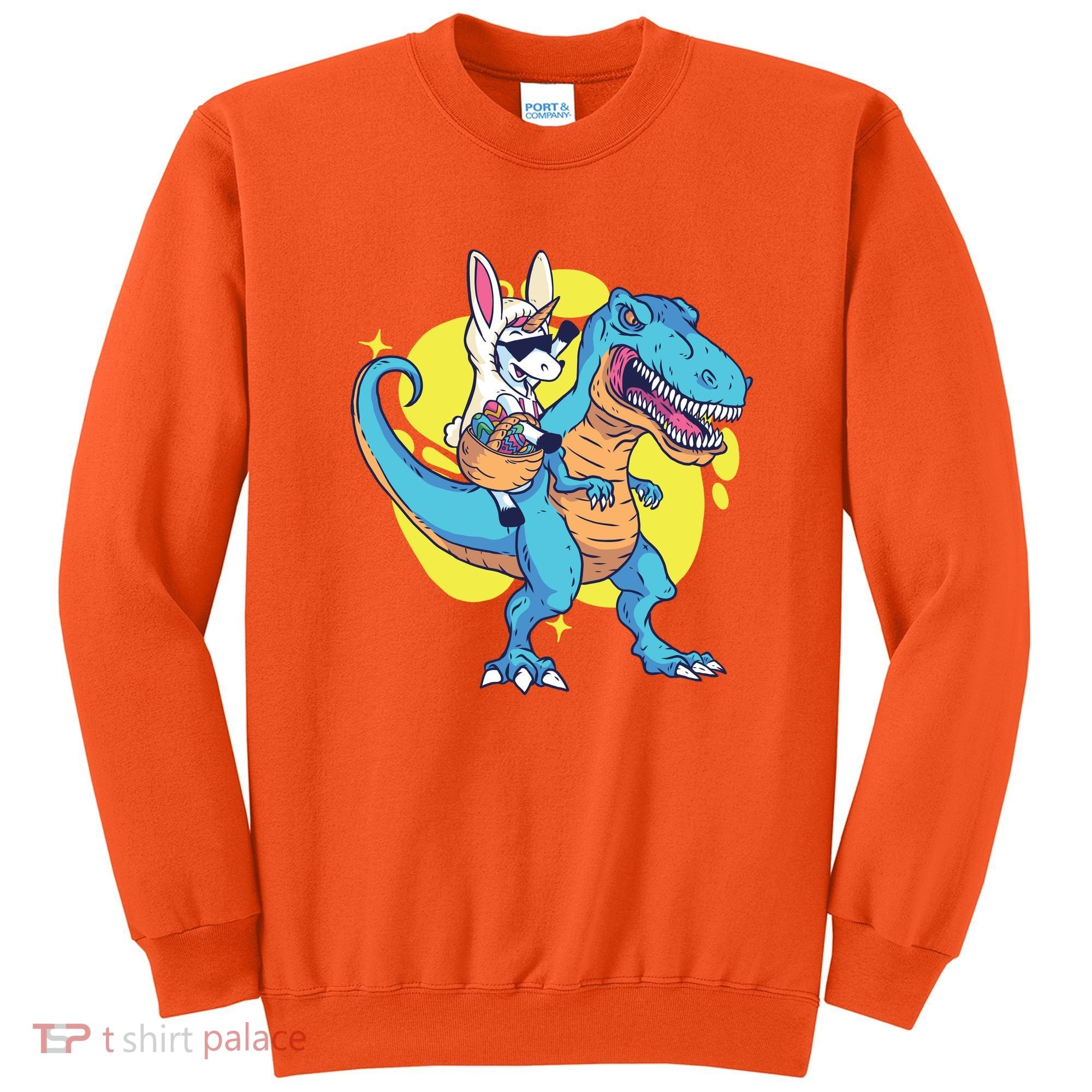 Unicorn Riding Trex Easter Sweatshirt