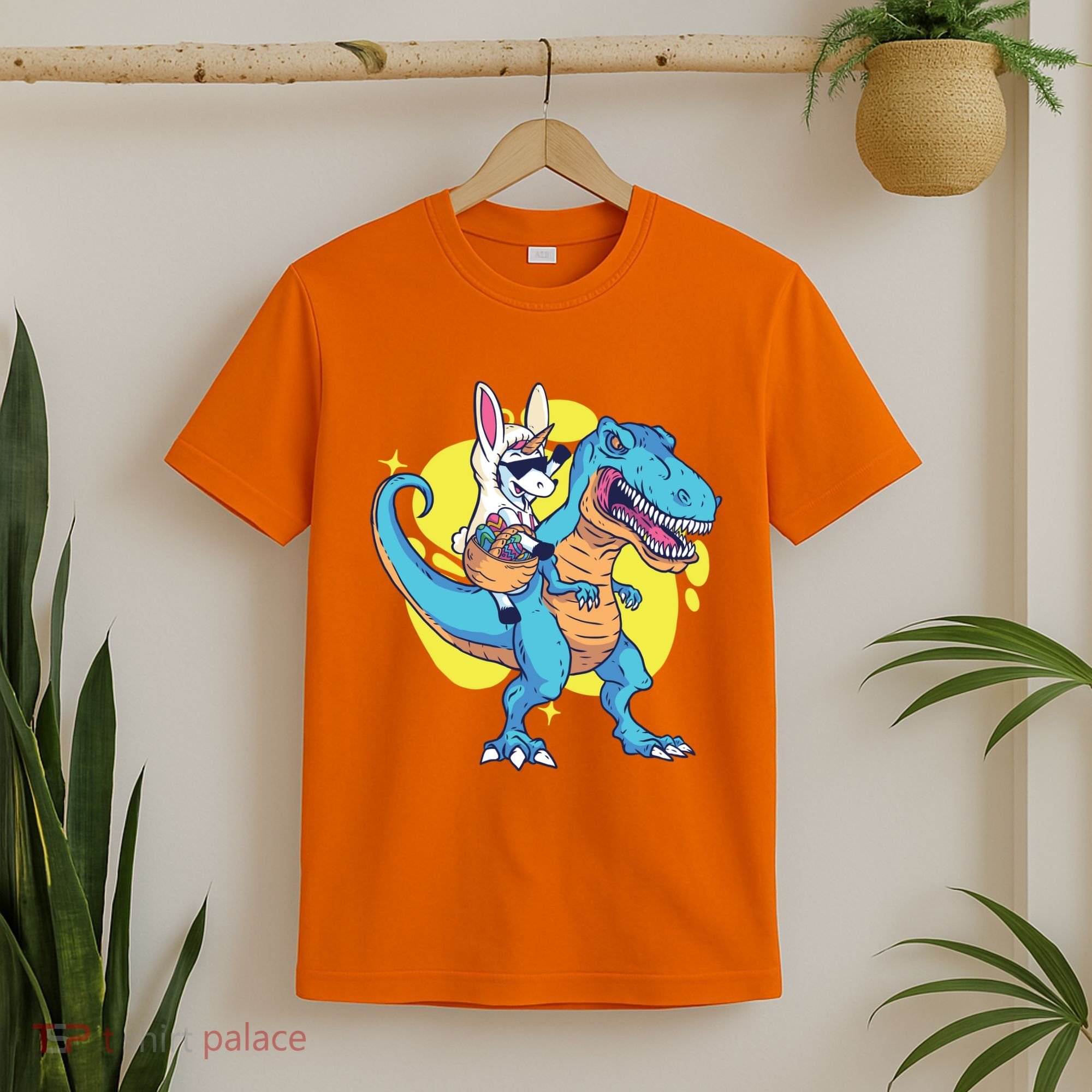 Unicorn Riding Trex Easter T-Shirt