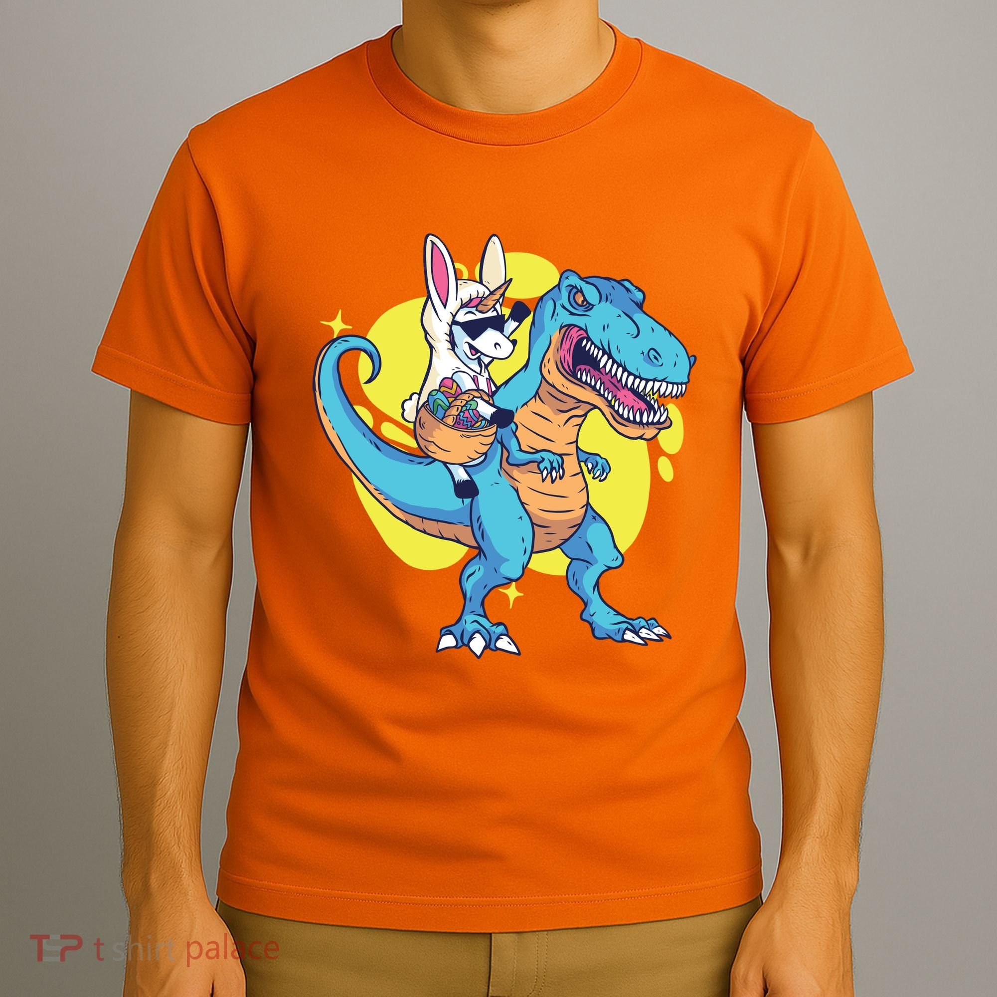 Unicorn Riding Trex Easter T-Shirt