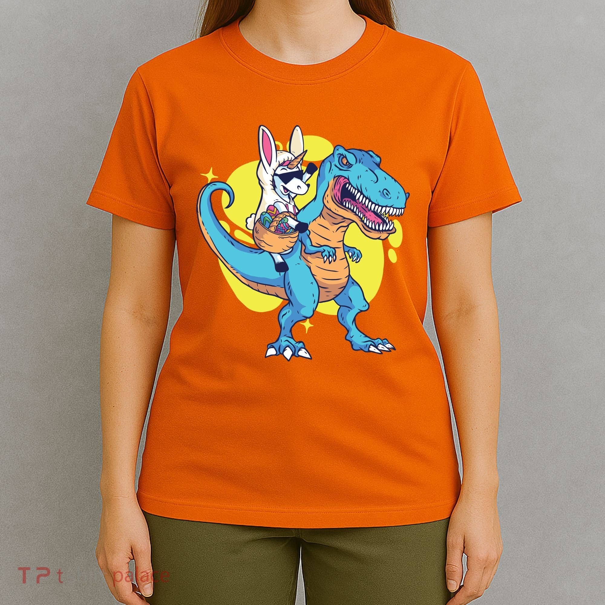 Unicorn Riding Trex Easter T-Shirt
