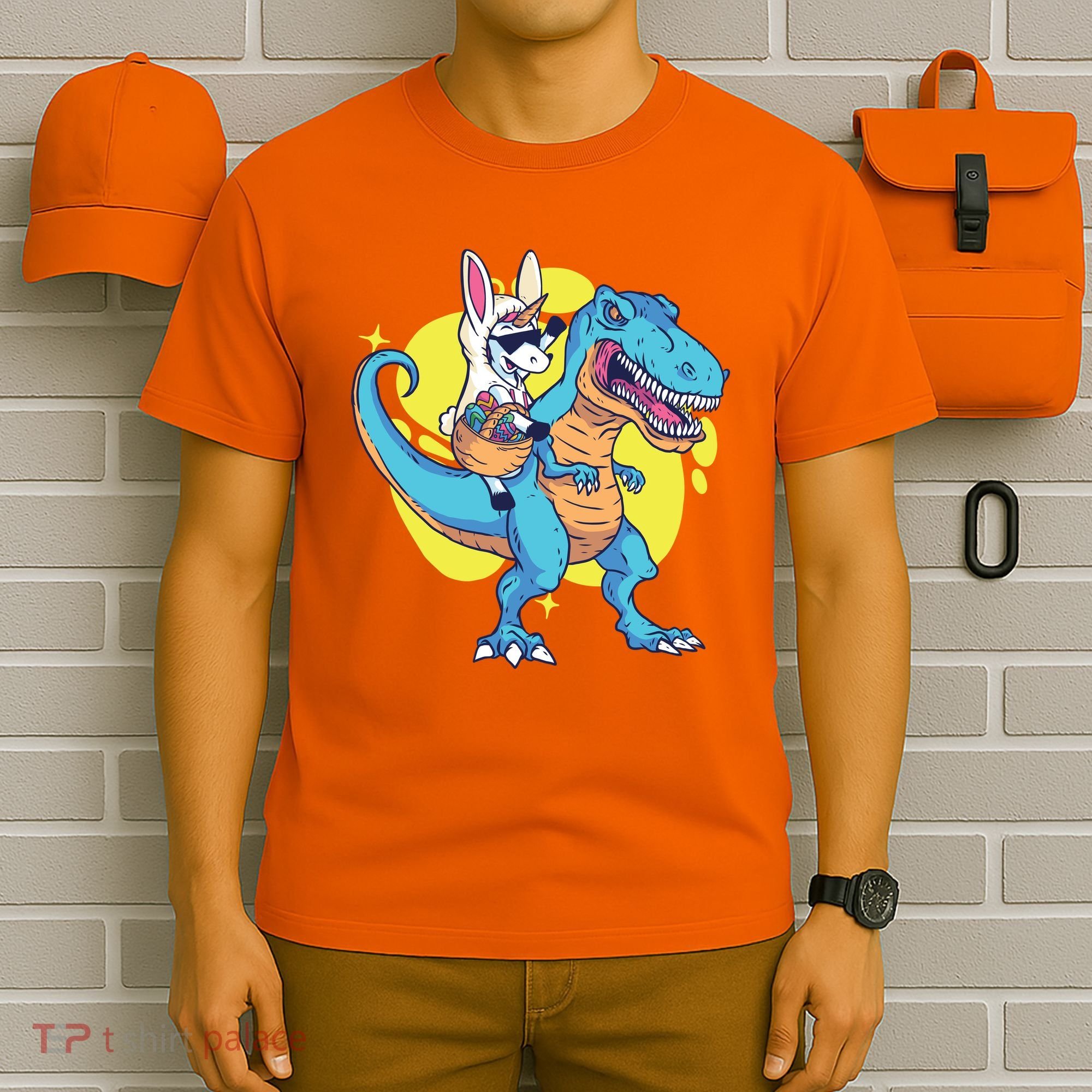 Unicorn Riding Trex Easter T-Shirt
