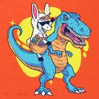 Unicorn Riding Trex Easter Baby Bodysuit thumb 2