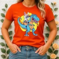 Unicorn Riding Trex Easter Women's T-Shirt thumb 2