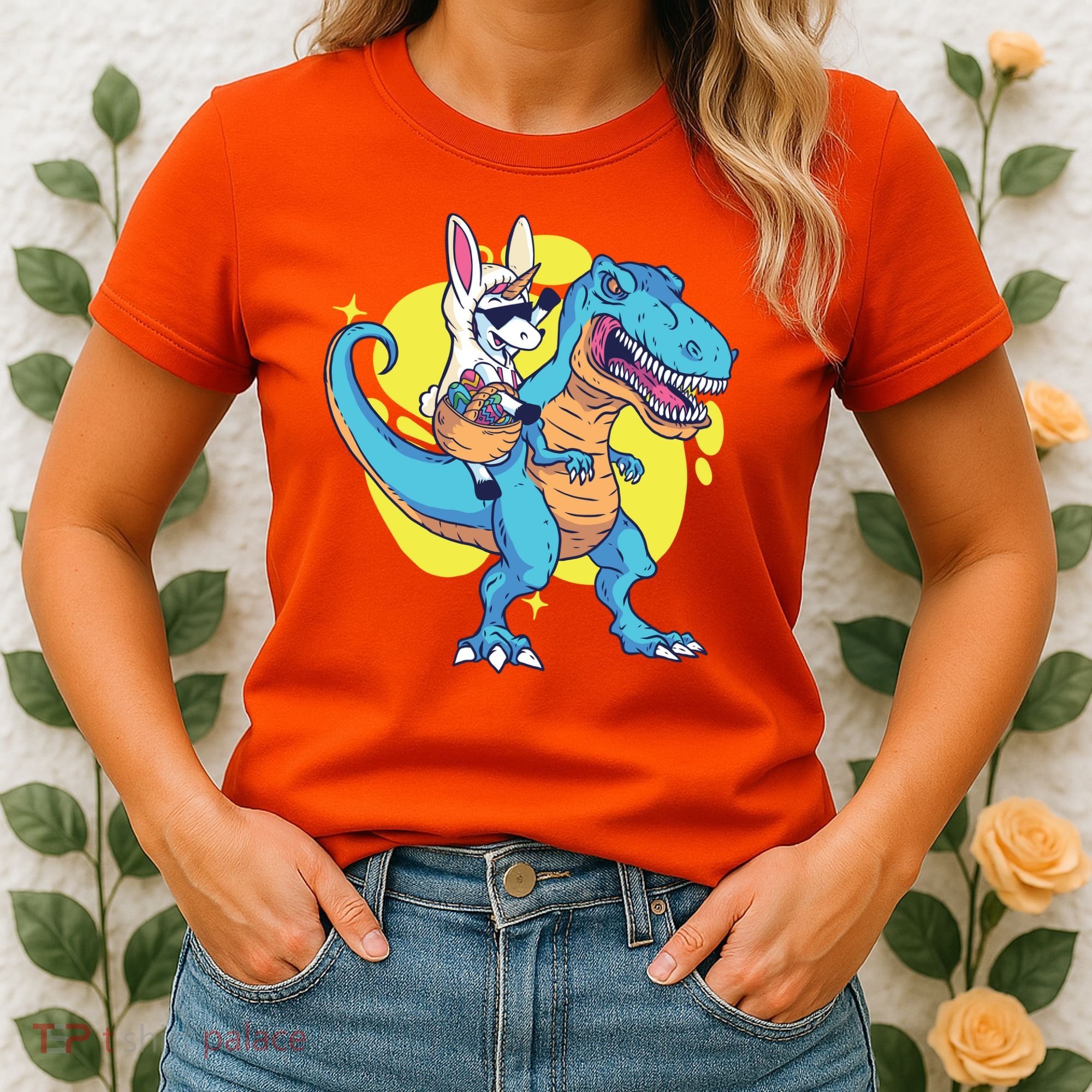 Unicorn Riding Trex Easter Women's T-Shirt