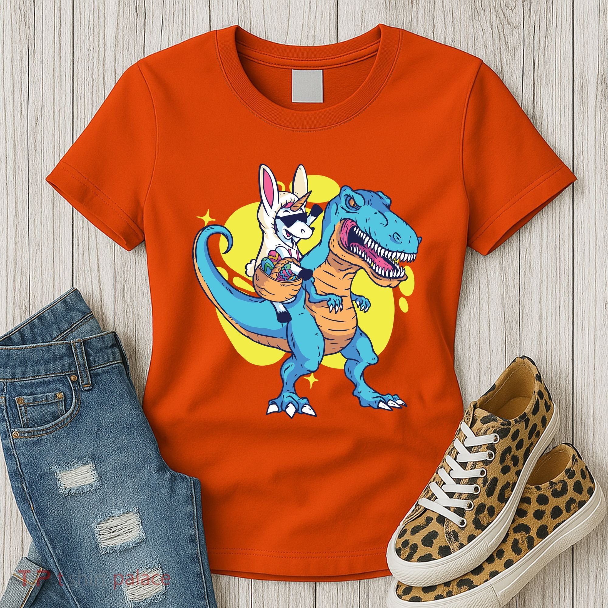 Unicorn Riding Trex Easter Women's T-Shirt