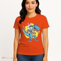Unicorn Riding Trex Easter Women's T-Shirt thumb 4