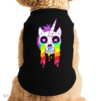 Unicorn Skull Rainbow Doggie Tank
