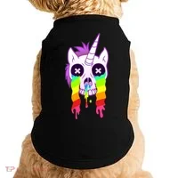 Unicorn Skull Rainbow Doggie Tank thumb 0