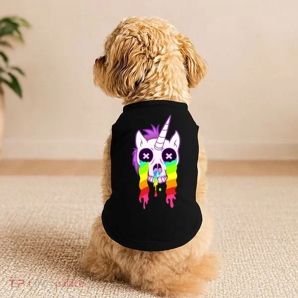 Unicorn Skull Rainbow Doggie Tank