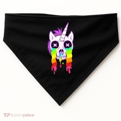 Unicorn Skull Rainbow USA-Made Doggie Bandana
