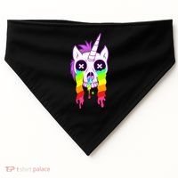 Unicorn Skull Rainbow USA-Made Doggie Bandana thumb 0