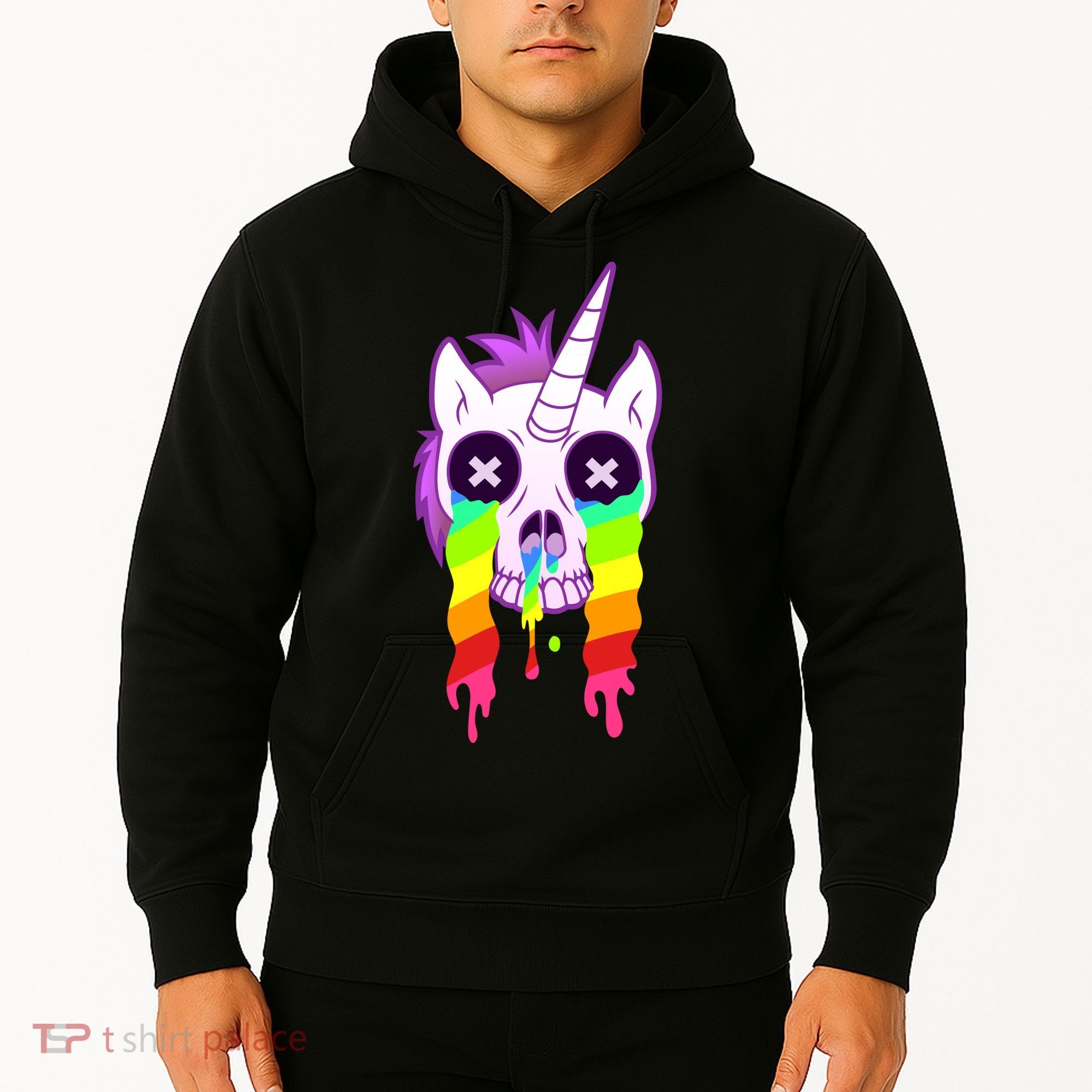 Unicorn Skull Rainbow Hoodie