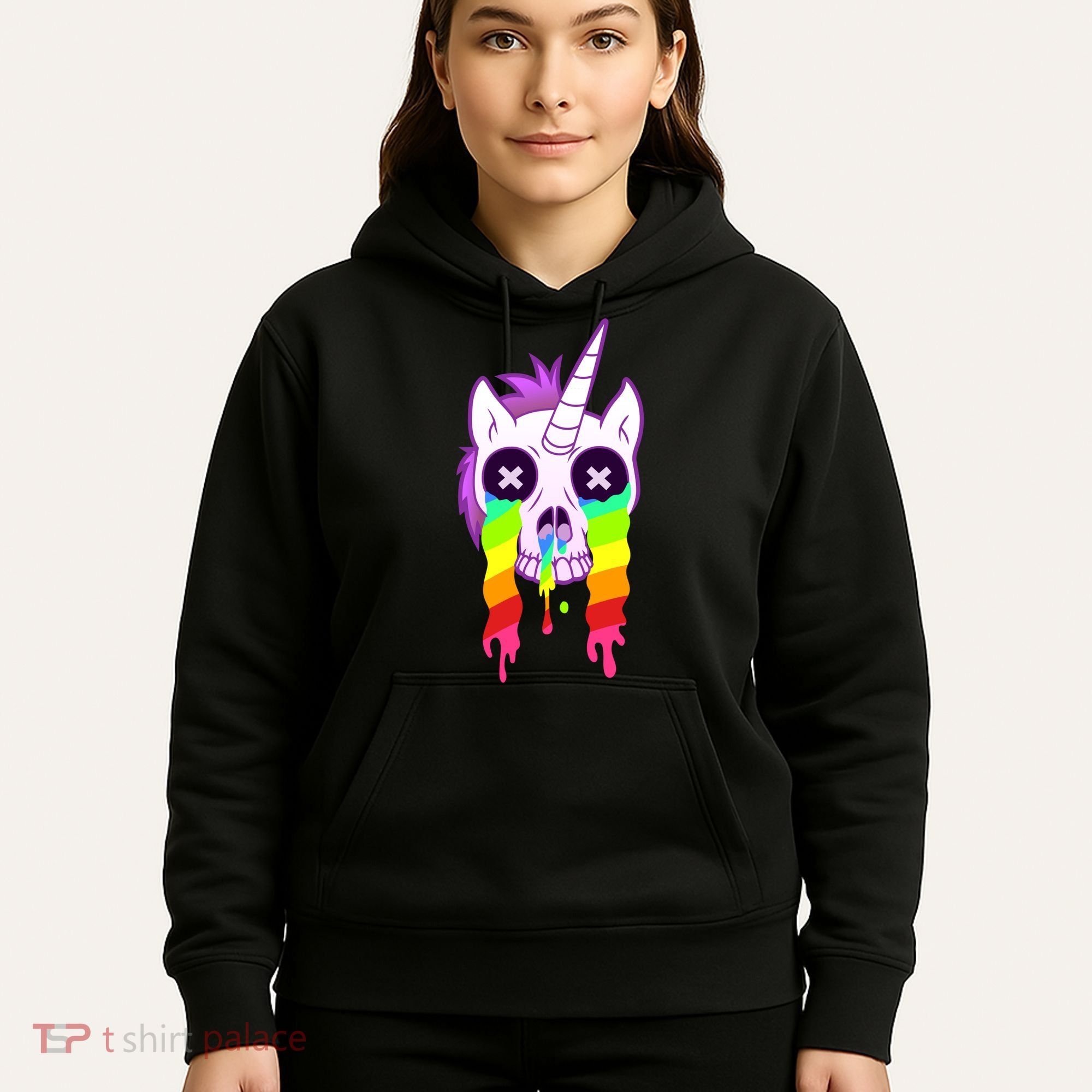 Unicorn Skull Rainbow Hoodie