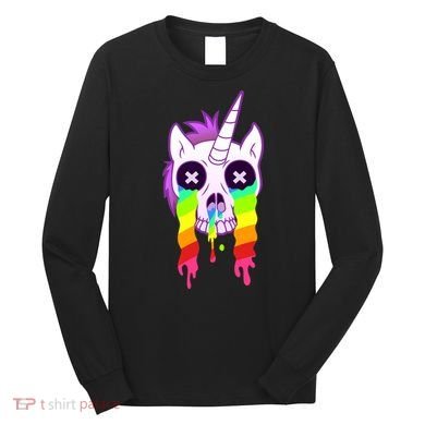 Unicorn Skull Rainbow Long Sleeve Shirt