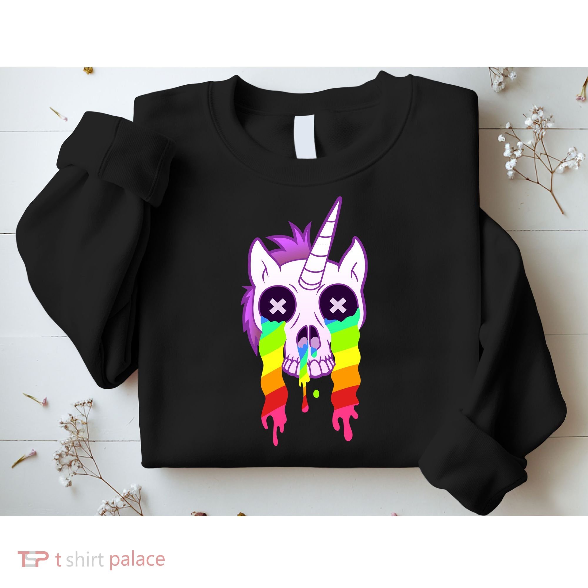 Unicorn Skull Rainbow Sweatshirt