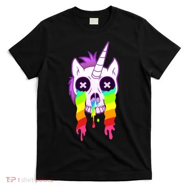 Unicorn Skull Rainbow T-Shirt