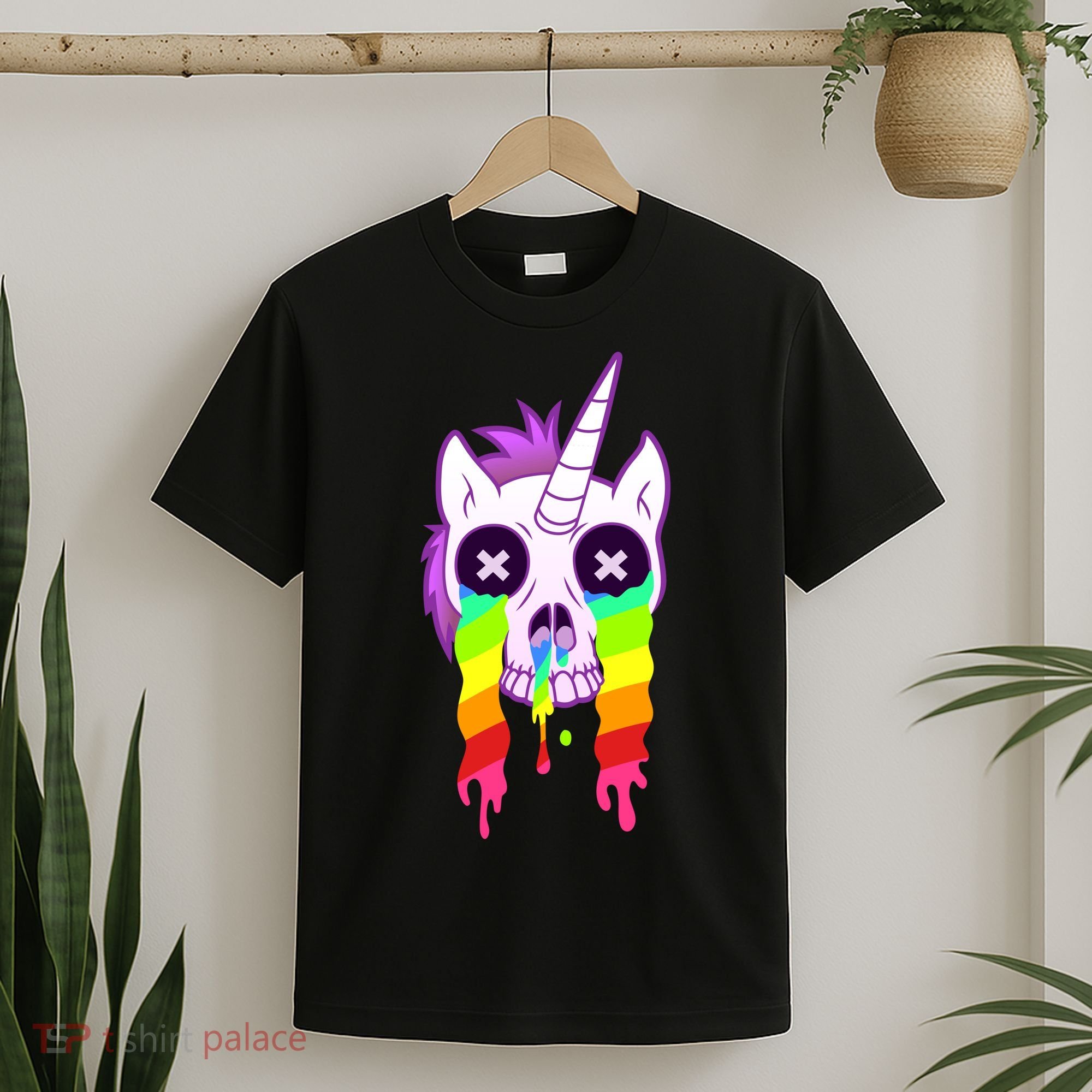 Unicorn Skull Rainbow T-Shirt