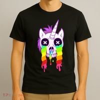 Unicorn Skull Rainbow T-Shirt thumb 3