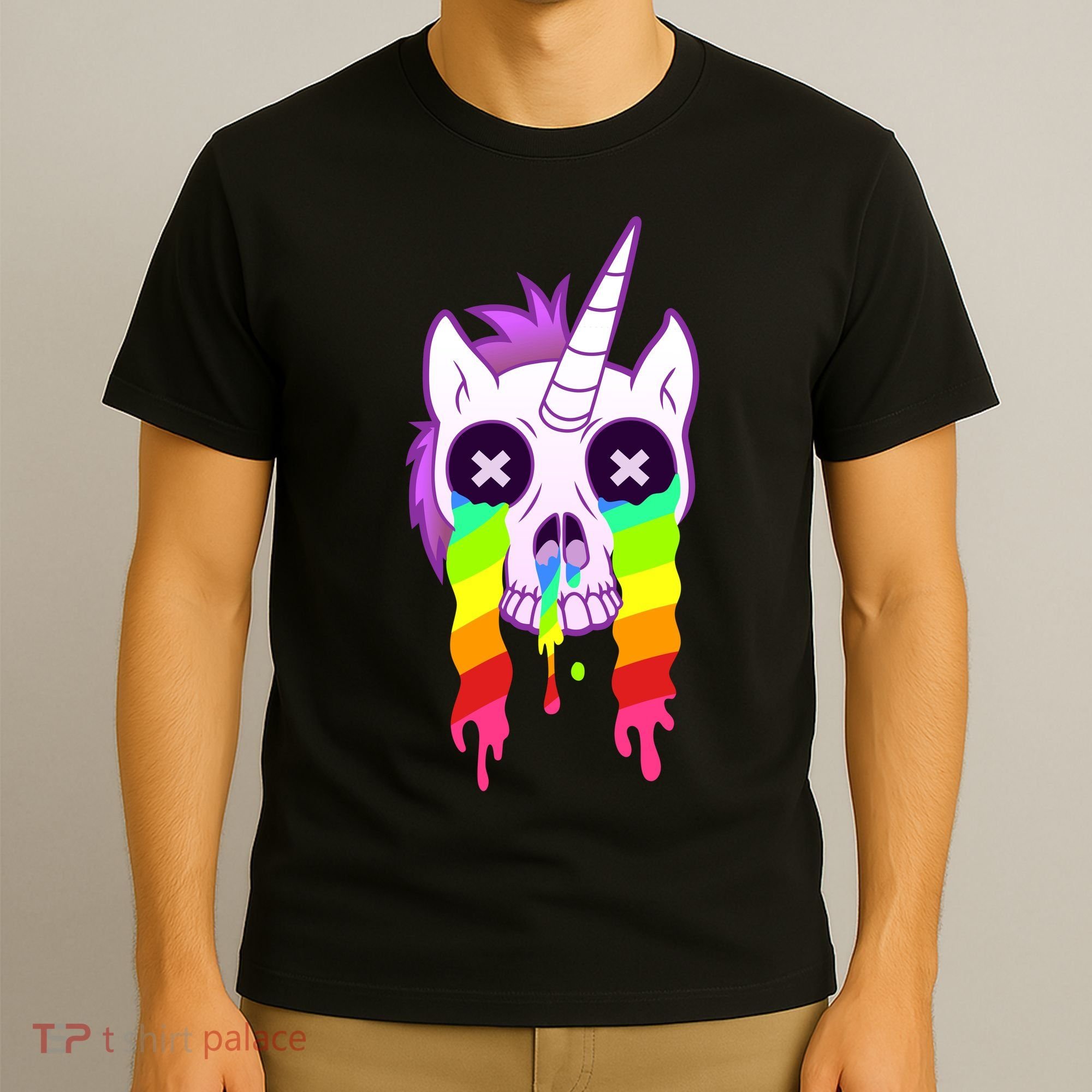 Unicorn Skull Rainbow T-Shirt