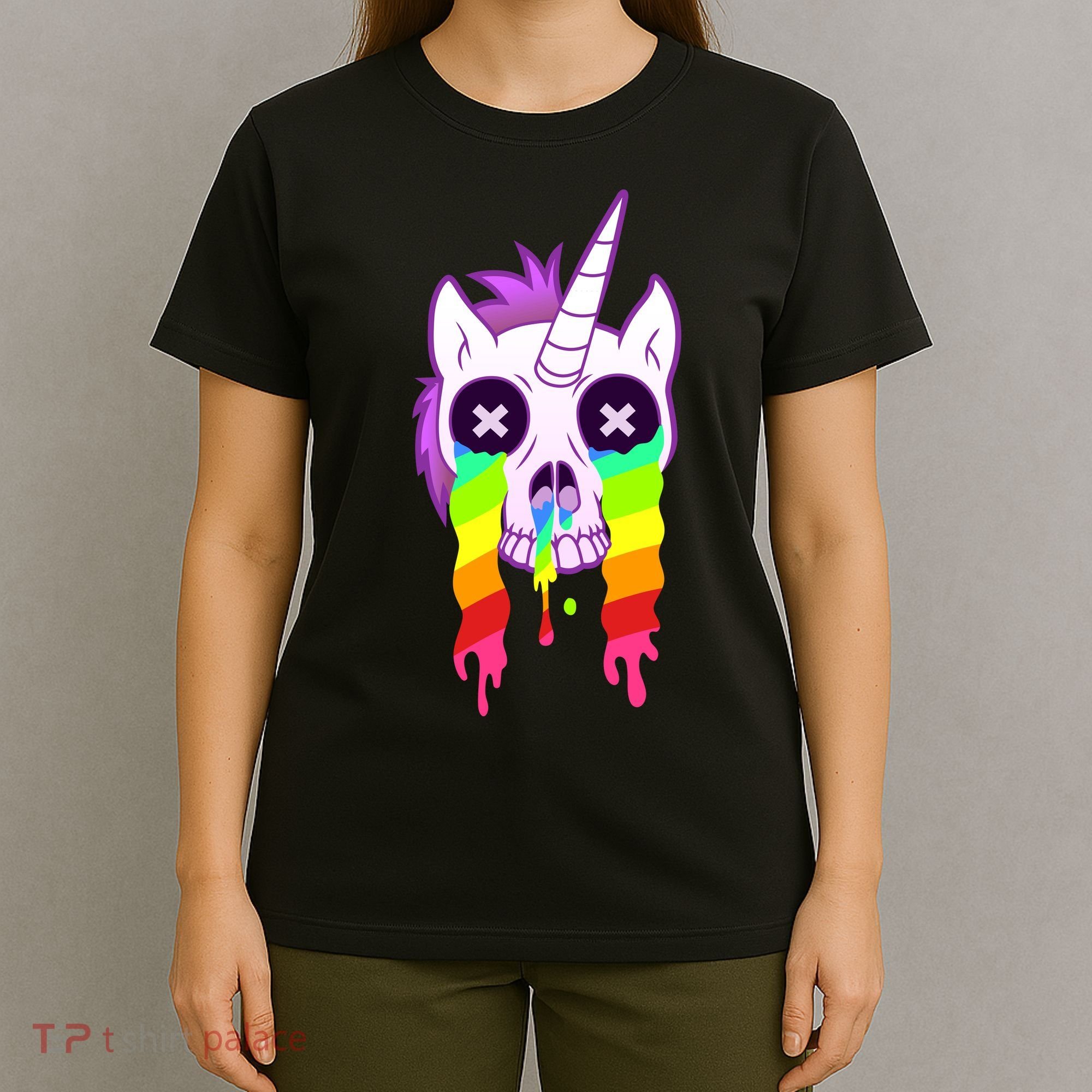 Unicorn Skull Rainbow T-Shirt