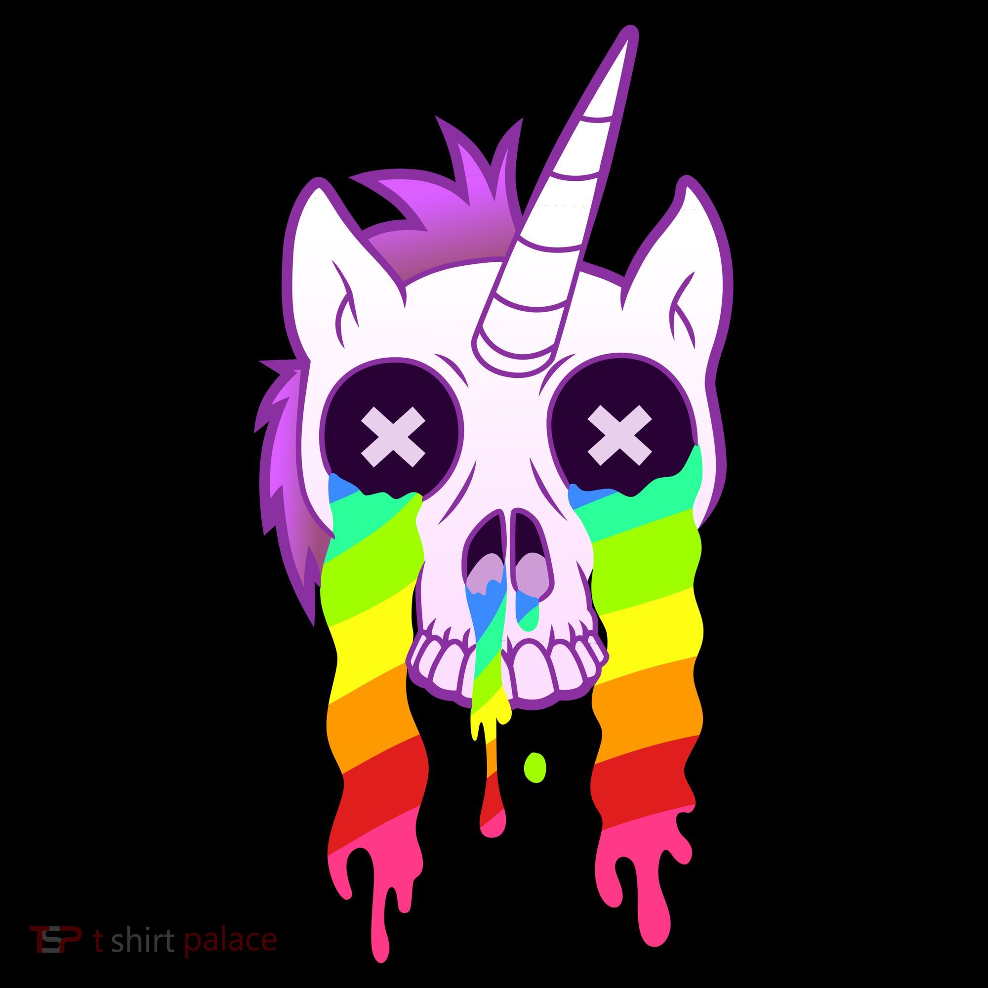 Unicorn Skull Rainbow T-Shirt