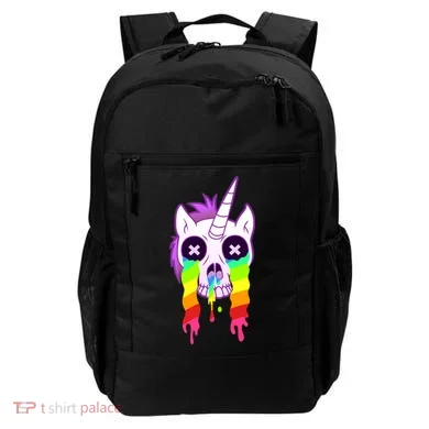 Unicorn Skull Rainbow Backpack