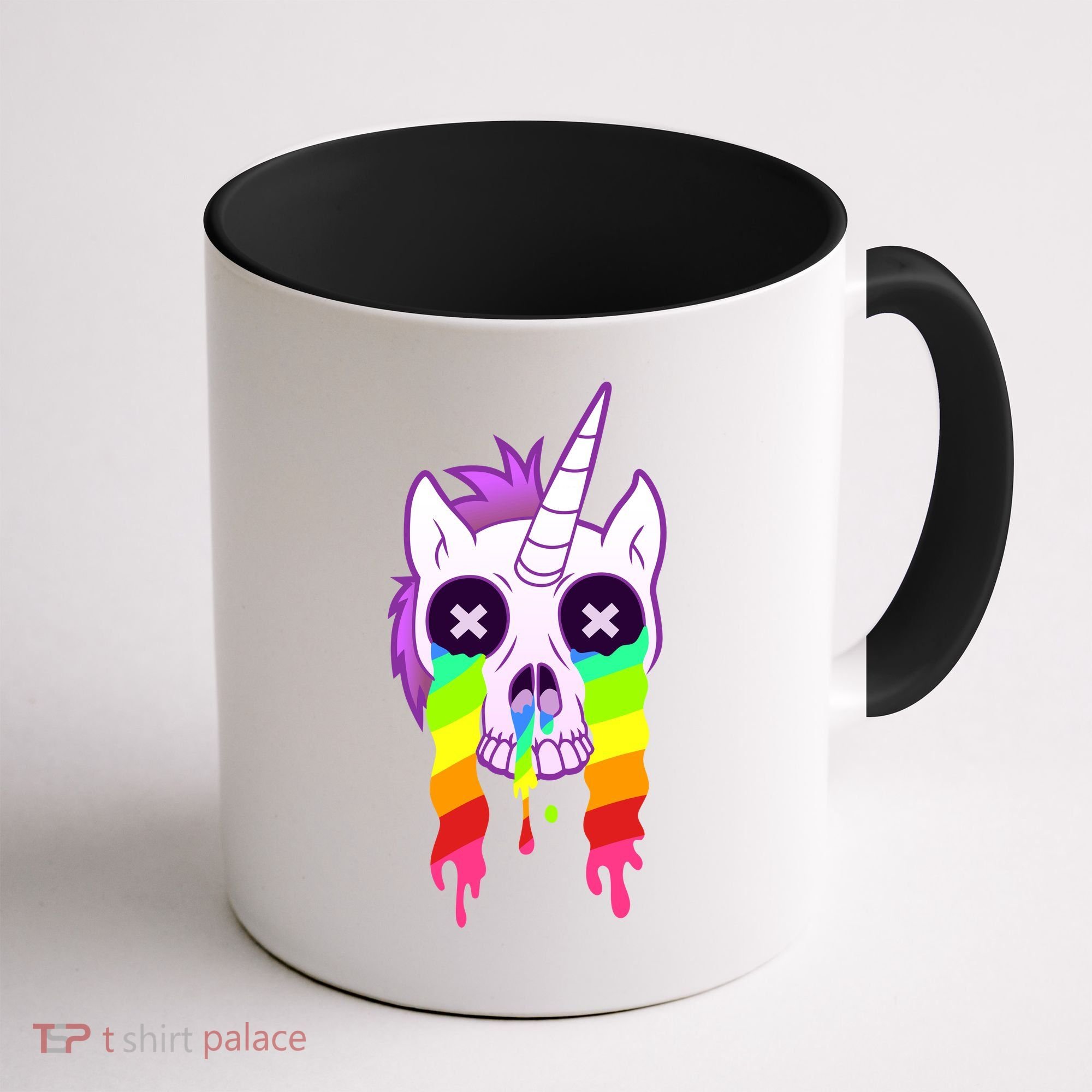 Unicorn Skull Rainbow Coffee Mug