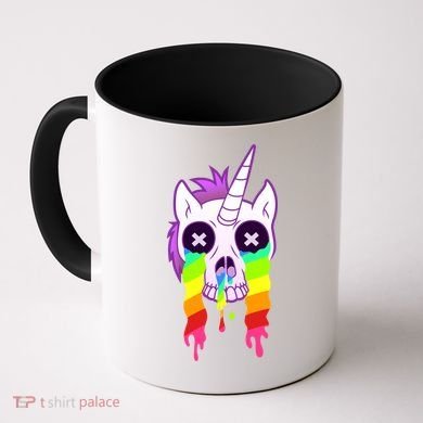 Unicorn Skull Rainbow Coffee Mug