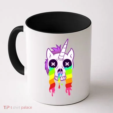 Unicorn Skull Rainbow Coffee Mug