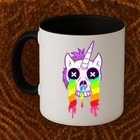 Unicorn Skull Rainbow Coffee Mug thumb 2