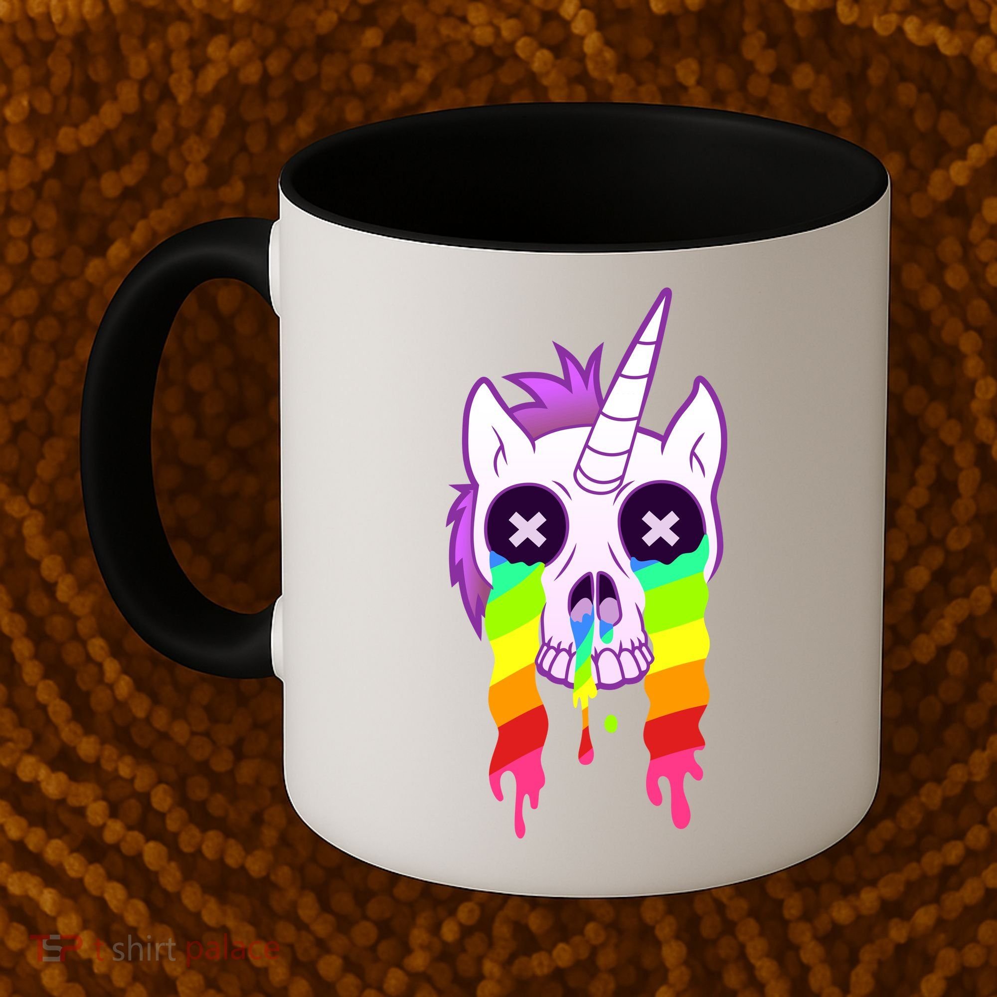 Unicorn Skull Rainbow Coffee Mug