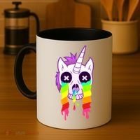Unicorn Skull Rainbow Coffee Mug thumb 4