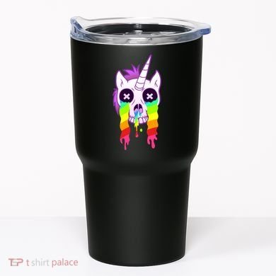 Unicorn Skull Rainbow Tumbler