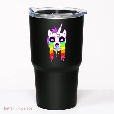Unicorn Skull Rainbow Tumbler