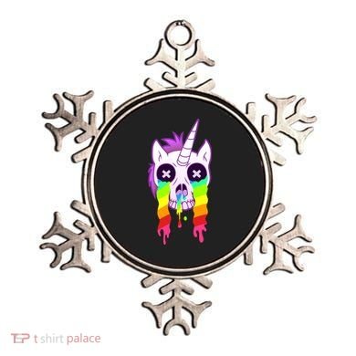 Unicorn Skull Rainbow Ornament